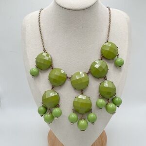 Vintage Lime Luxe: Bold Faceted Bubble Statement Necklace
